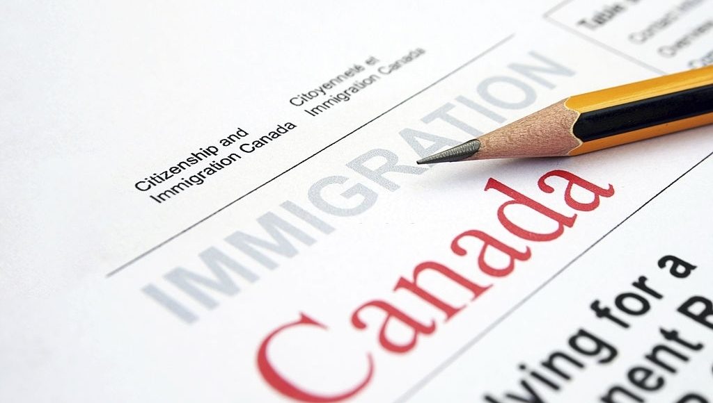 Close up of pencil on immigration form